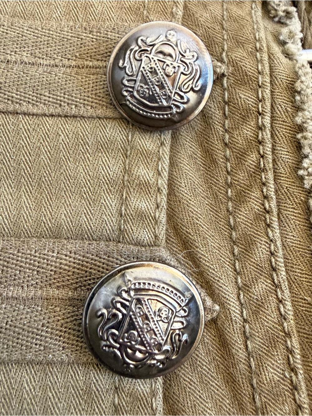Free People Olive Military-Style Button Vest Small - Picture 3 of 4
